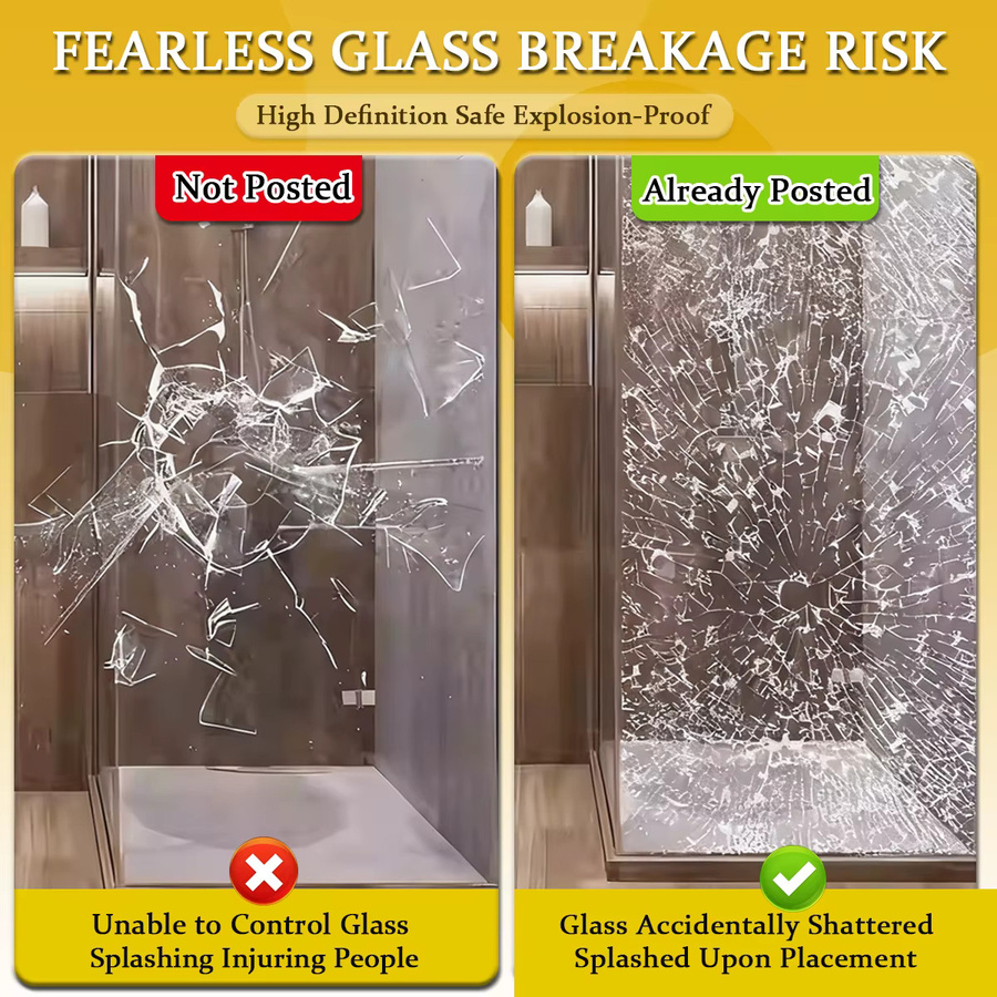 Transparente Sicherheitsfensterfolie selbstklebend als Glasschutzfolie zur Erhöhung der Glassicherheit, Farbe: Transparent, Breite: 30 cm, Höhe: 50 cm - Bild 5