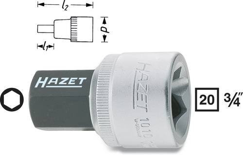 Hazet Steckschlüsseleinsatz 1010 3/4 Zoll Innen-6-kant SW 19mm Silber - Bild 1