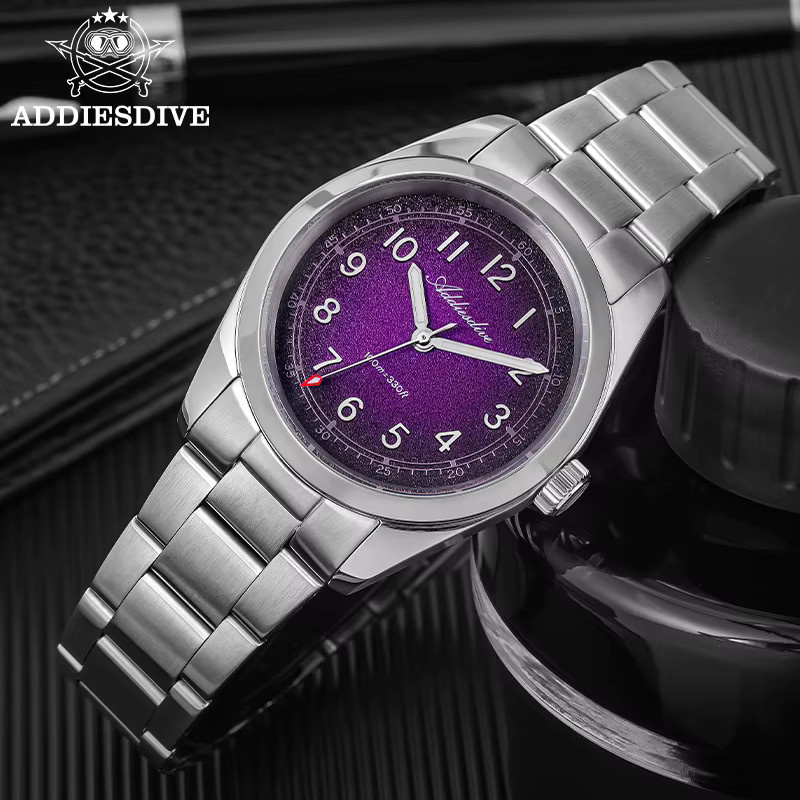 ADDIESDIVE Armbanduhr, Quarz, Edelstahl, Saphirglas, Herren, Silber - Bild 4