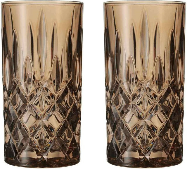 Nachtmann Noblesse Tumbler Longdrinkgläser mit geometrischem Design, 2er Set, 395 ml - Bild 1