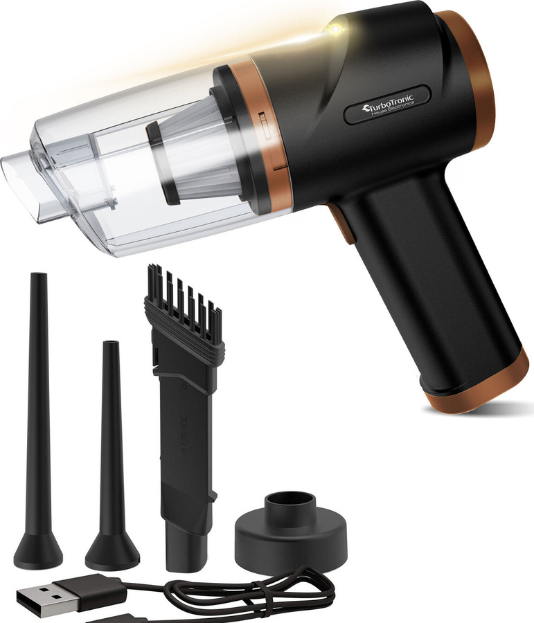 TurboTronic Akku-Handstaubsauger TT-EQ7 kabellos in Kupfer mit 5 kPa Saugkraft und 0,15 l Behältervolumen - Bild 1