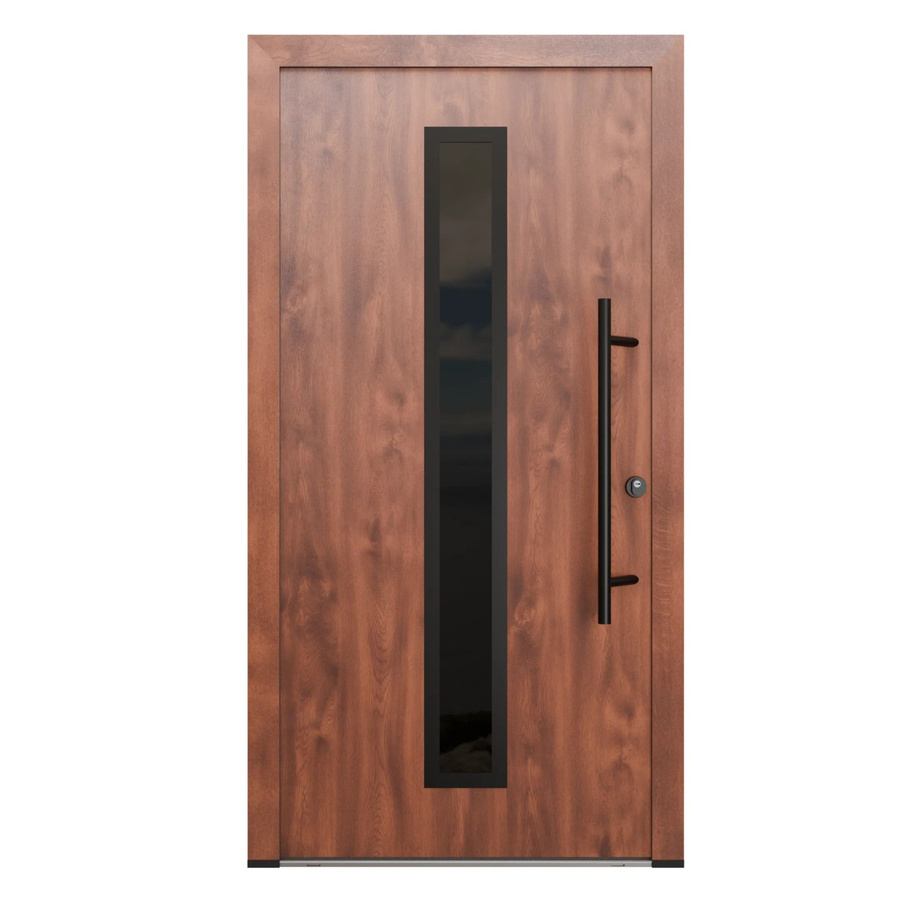 FM Türen Innen Tür AS68 Modell 21 mit Glaseinsatz in Nussbaum Braun, Rechtsanschlag, B: 100 cm, H: 210 cm, inklusive Beschläge Set - Bild 2