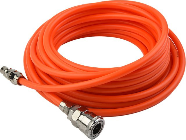 Vibratite Pneumatischer Luftschlauch mit Schnellanschluss für Kompressor und Gartenwerkzeuge in Rot und Orange - Bild 1