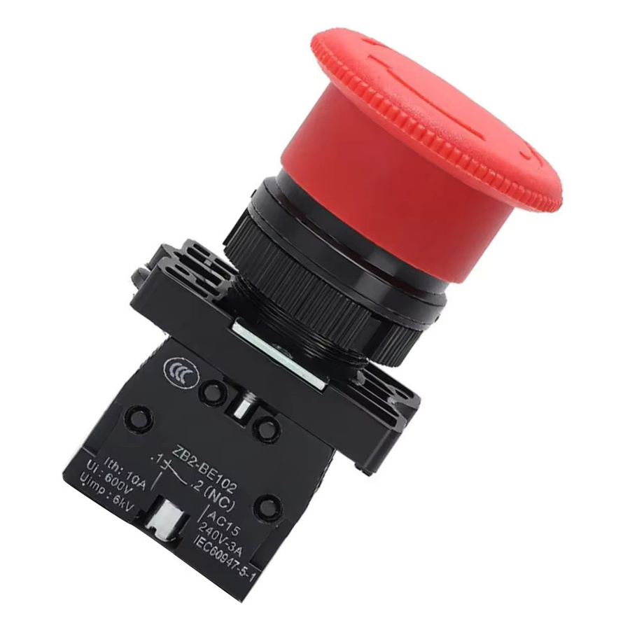 DAZZLEEX Exigent Stop Pilz-Drucktastenschalter XB2-ES442 mit Verriegelung, Rot, 22mm - Bild 3
