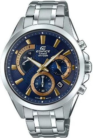Casio Armbanduhr, Quarz, Edelstahl, blaues Zifferblatt, Herren - Bild 1