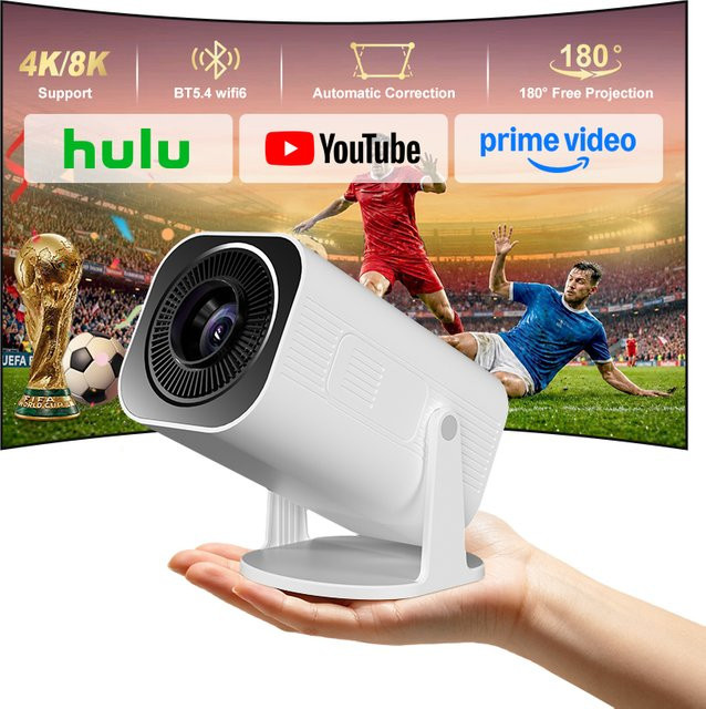 Salange P330W Heimkino-Projektor 8K mit Android 14.0, 12000 Lumen, WiFi 6 und Bluetooth 5.4, Weiß - Bild 1