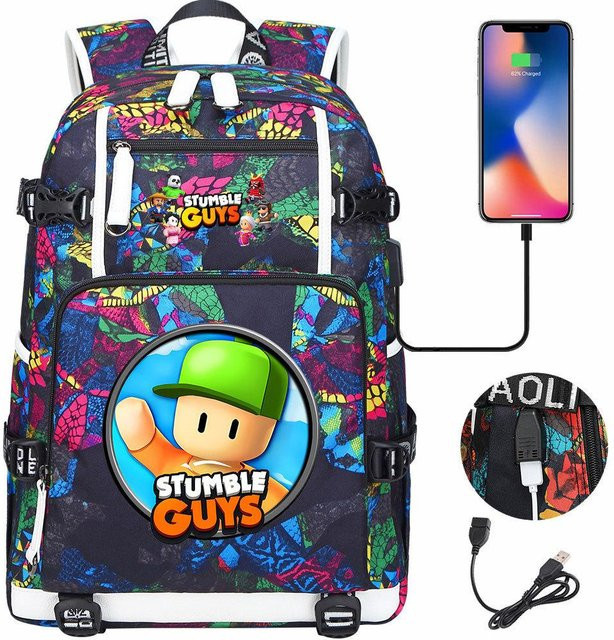3-teiliges Schulrucksack-Set für Schüler aus Oxford-Stoff in Multicolour mit großem Fassungsvermögen, Schultasche und Federmäppchen, B/T/H: 47 x 30 x 15 cm - Bild 1