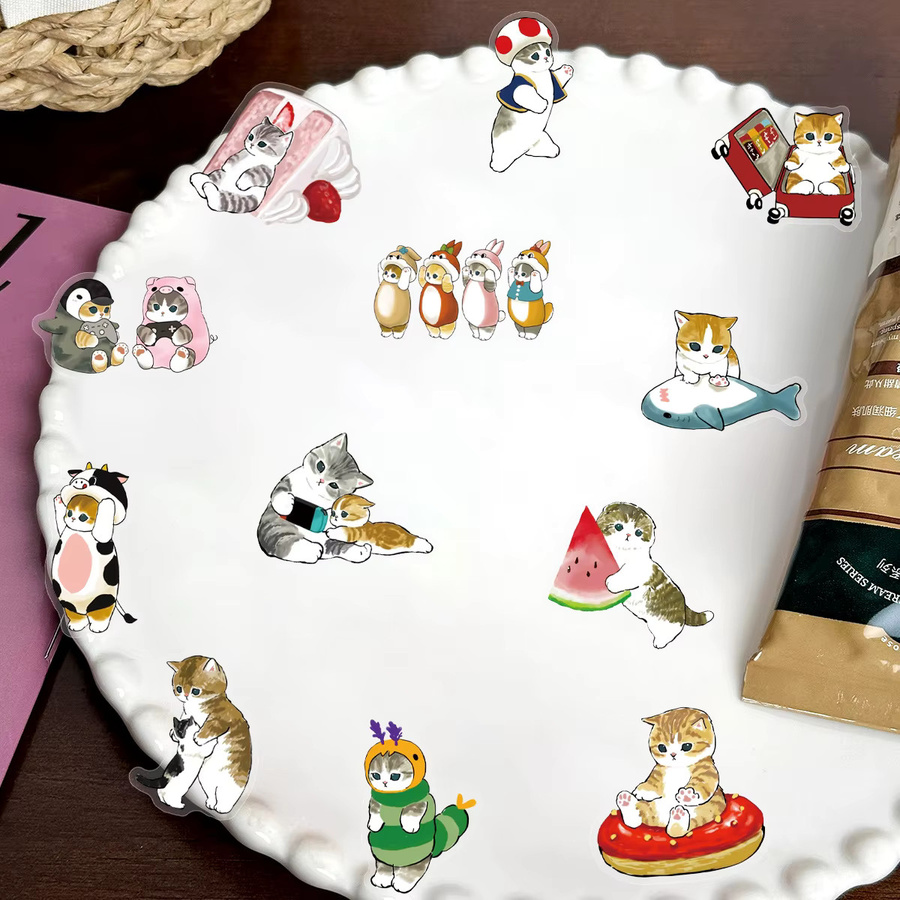 GOGOTU Cartoon-Katzen-Aufkleber, transparent, 50-teiliges Set - Bild 4