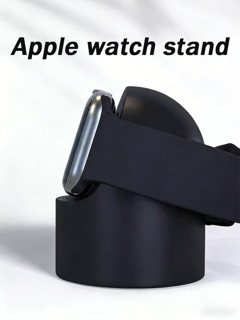 Silikon Ladestation für Apple Watch Ultra, Series 11 10 9 8 7 6 SE, kompatibel mit 40 42 44 45 46 49 mm, in Schwarz oder Grün - Bild 1