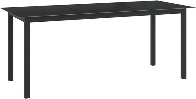 Furnicato Gartentisch aus Aluminium und Glas in Schwarz, B/T/H: 190 x 90 x 74 cm - Bild 1