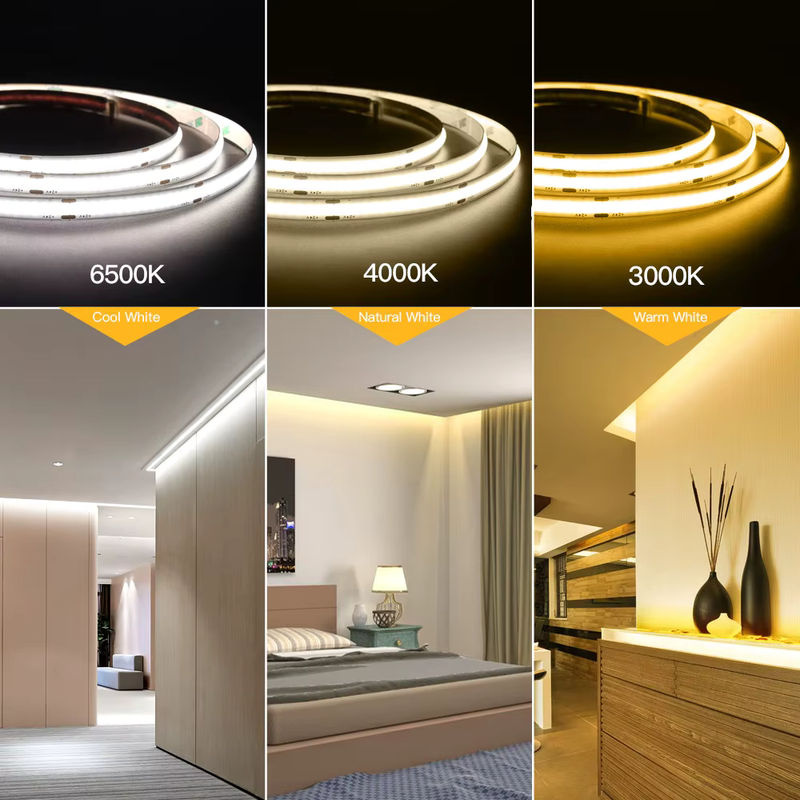 OCONA COB-LED-Streifen RGB dimmbar, 5 m Länge, Weiß und Rot - Bild 2