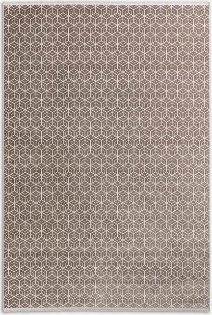 Teppich JOOP! METRIC in Taupe mit geometrischem High-Low-Effekt aus Viskose und Polyacryl - Bild 1