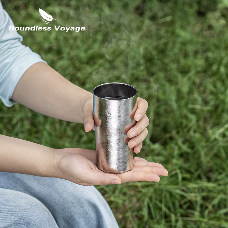 Boundless Voyage Titan doppelwandiger Bierbecher aus Titan und Edelstahl, Silber - Bild 4