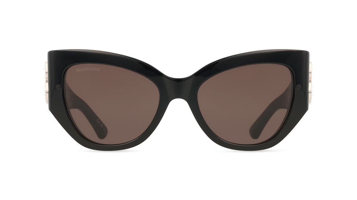 Balenciaga BB0322S Sonnenbrille Butterfly, Vollrand, Acetat, Damen, schwarz, grau - Bild 1