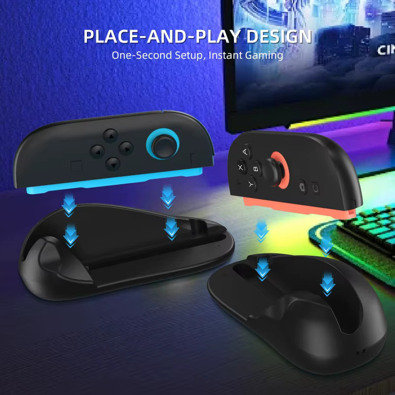 DIXSG Gaming-Controller-Maus mit Magnet-Design für Switch 2 und Joy-Con, tragbare Mini-Maus-Halterung für links und rechts, Farben: Orange, Blau, Schwarz - Bild 2