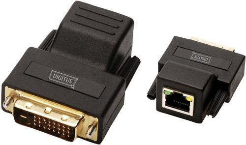 Digitus DS-54101 DVI Extender über RJ45 Netzwerkkabel in Schwarz für bis zu 75 m Reichweite mit DVI-D und HDMI Unterstützung - Bild 1