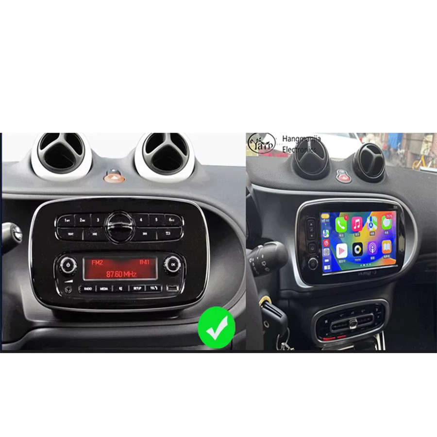 YaYp Multimedia Navigation GPS Autoradio mit 8 Zoll Bildschirm für Benz Smart 453 Fortwo 2014-2020 mit Android Auto und Carplay in Schwarz - Bild 4
