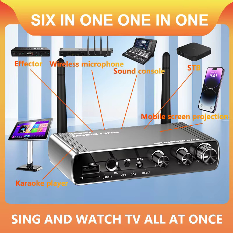 Kebidumei Bluetooth 5,4 Sender und Empfänger Audio Adapter in Silber mit AUX 3,5mm, 6,5mm, Koaxial und Optischer Faser sowie Fernbedienung für TV und PC - Bild 4