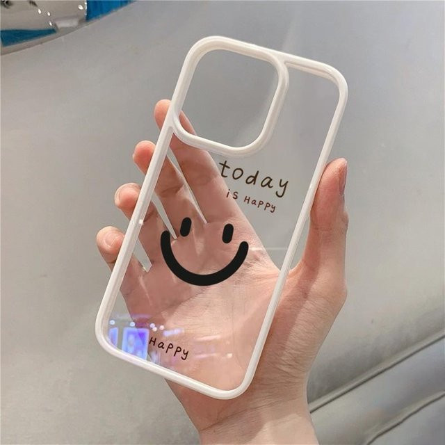 Samsung Handyhülle mit niedlichem Cartoon-Smile-Face Design in Transparent für Galaxy S25 S24 Ultra A56 A55 A36 A26 A16 A06 A54 A35 A15 A52 A34 5G S23 S21 FE - Bild 1