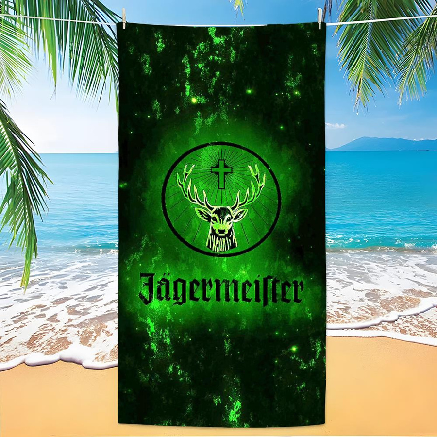 JMG Household Supplies J-Jagermeister Handtuch aus Polyester, grün, schnelltrocknend und sandfrei, B/H: 60 x 35 cm - Bild 3