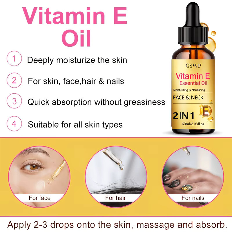 GSWP Vitamin E Ätherisches Öl, 60 ml, für Gesicht und Körper - Bild 6