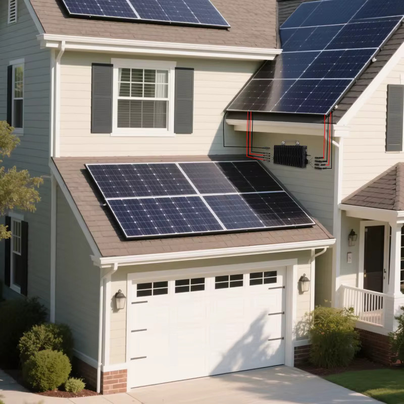Sukflow Mikrowechselrichter Solar-Netzgekoppelter Konverter für Haushaltsnetzsysteme, Schwarz - Bild 2