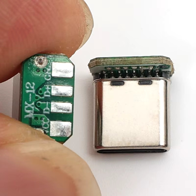 USB-C-Stecker USB 3.1 Typ C Vertikales Patchboard 16-Pin mit 4-Schweißdraht Datenband PCB Männlicher Anschluss in Silber - Bild 5