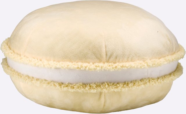 Heine Home Kissen in Macaron-Form aus Velours in Gelb mit Schaumstoff-Füllung, Durchmesser: 40 cm - Bild 1