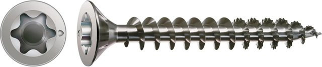 Spax Edelstahlschraube A2 T-Star Plus T10 Senkkopf mit S-Spitze für Holz, Silber, 25 Stück, Durchmesser: 3 mm, Länge: 16 mm - Bild 1