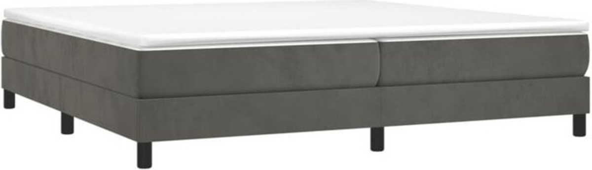 vidaxl Boxspringbett mit Matratze aus Samt in Dunkelgrau B/T/H: 200 x 200 x 25 cm - Bild 1