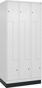 C+P Z-Spind Classic PLUS mit 6 Fächern, Sockel, Verschluss Zylinderschloss, Farbe: Weiß/Grau, B/T/H: 90 x 50 x 195 cm - Bild 1