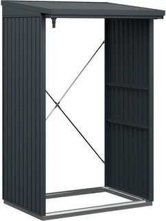 Ecostar Kaminholzregal Trend-V aus Metall in Anthrazitgrau, B/H/T: 112,7 x 198 x 102,5 cm - Bild 2
