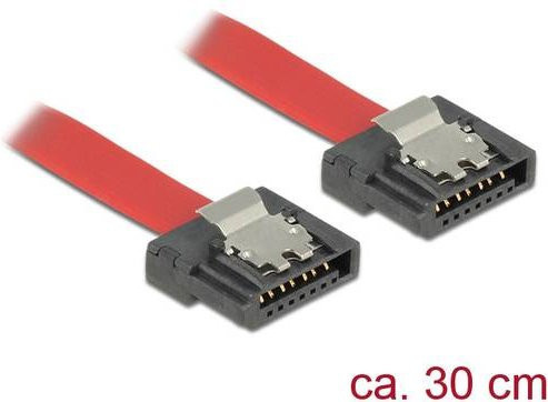 Delock SATA-Anschlusskabel mit 2x 7-poliger SATA-Buchse in Rot, Länge: 0,30 m - Bild 1
