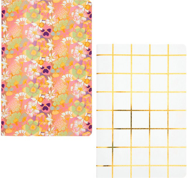 Rico Design Paper Poetry Notizbuch Softcover mit Stiefmütterchen und Grid Design in A5, Multicolour, gepunktet - Bild 1