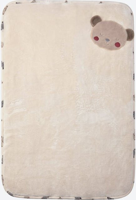 Wattierte Baby-Decke mit Bären-Motiv von Liegelind in Beige aus Baumwolle - Bild 1