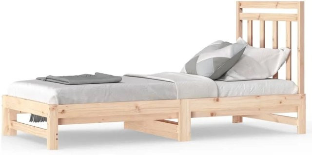 vidaXL Tagesbett aus Kiefernholz ausziehbar in Braun mit Auszugsschublade B/T/H: 200 x 90 x 30 cm - Bild 1