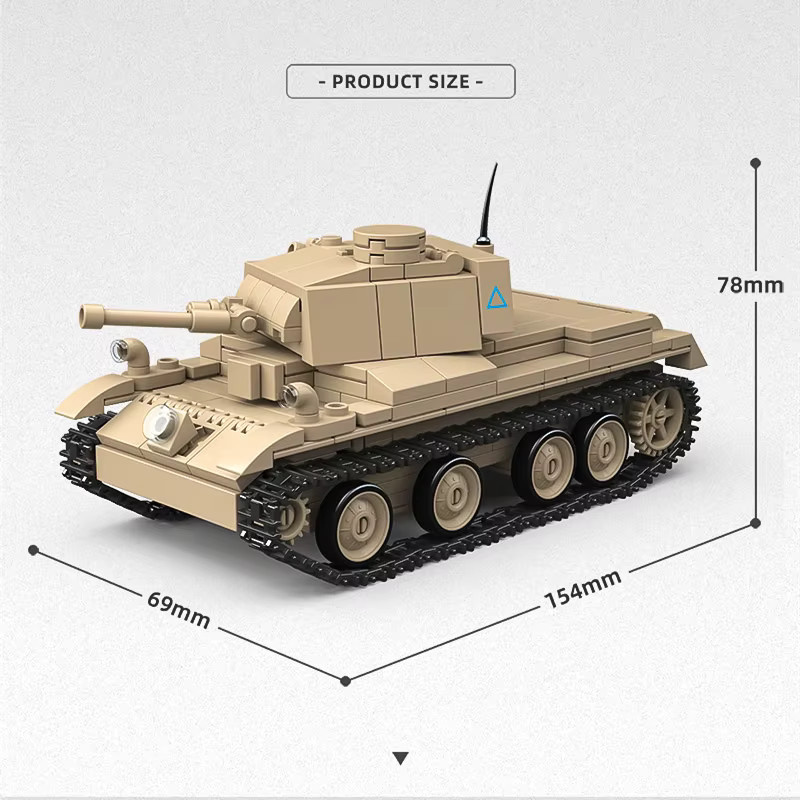 Creative Block Britischer A13MK.I Cruiser Panzer MK III Bausatz Modellbausteine in Beige, Maßstab 1:35 - Bild 2