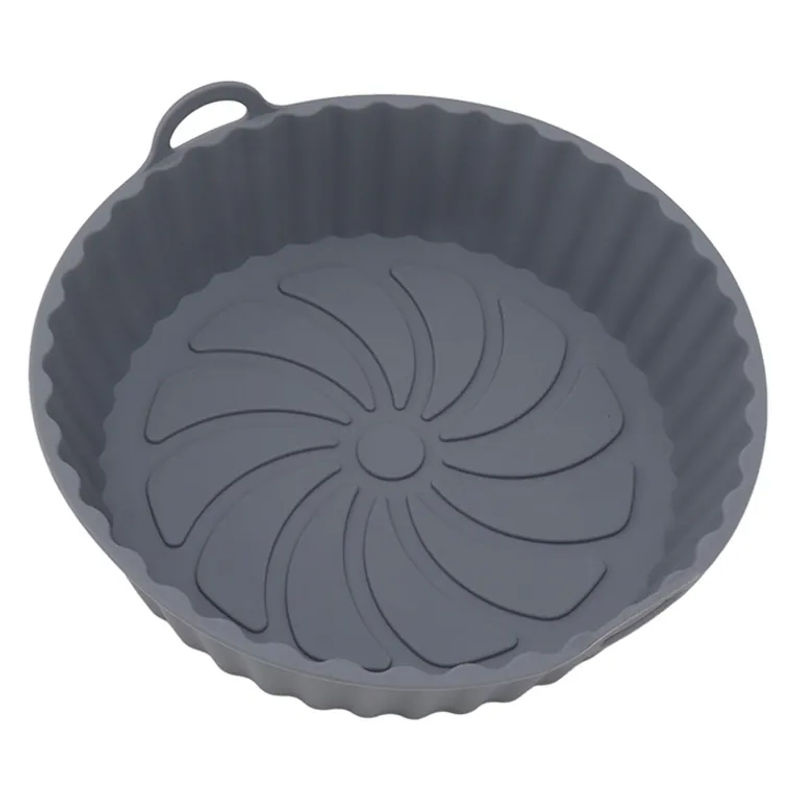 2er-Set Runde Silikon-Fritteuseneinlagen von CosyHome, Antihaftbeschichtet und Ölbeständig, Grau, für 6,5-9kg - Bild 3