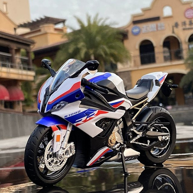 MAKEDA S1000RR R1250GS Motorrad Modelle, 1:12, Metall, Gummi, Blau - Bild 1