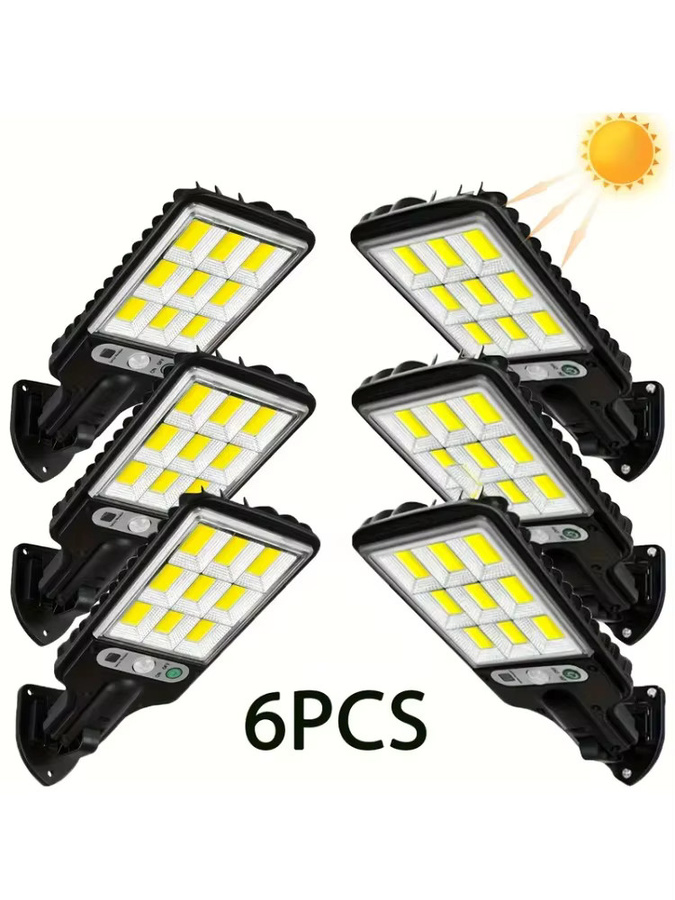 ZTree Solar-LED-Wandleuchten mit COB-Technik und Bewegungssensor, moderne Solar-Außenleuchten für Garten und Terrasse, Schwarz - Bild 7