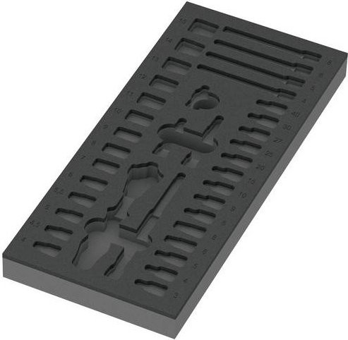 Wera Zyklop Schaumstoffeinlage, Schwarz, B/T/H: 39,2 x 17,2 x 3,0 cm - Bild 1