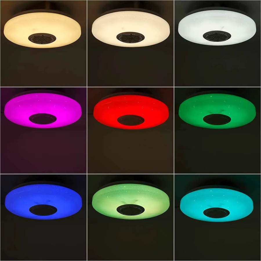 BENEWTON Moderne RGB Deckenleuchte mit Bluetooth Lautsprecher und Fernbedienung, Weiß, 52W - Bild 4