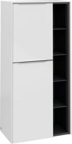 V&B Subway 3.0 Mittelschrank für das Bad in Weiß mit Glasfront und offenem Fach, B/H/T: 57,4 x 120 x 36,2 cm - Bild 1