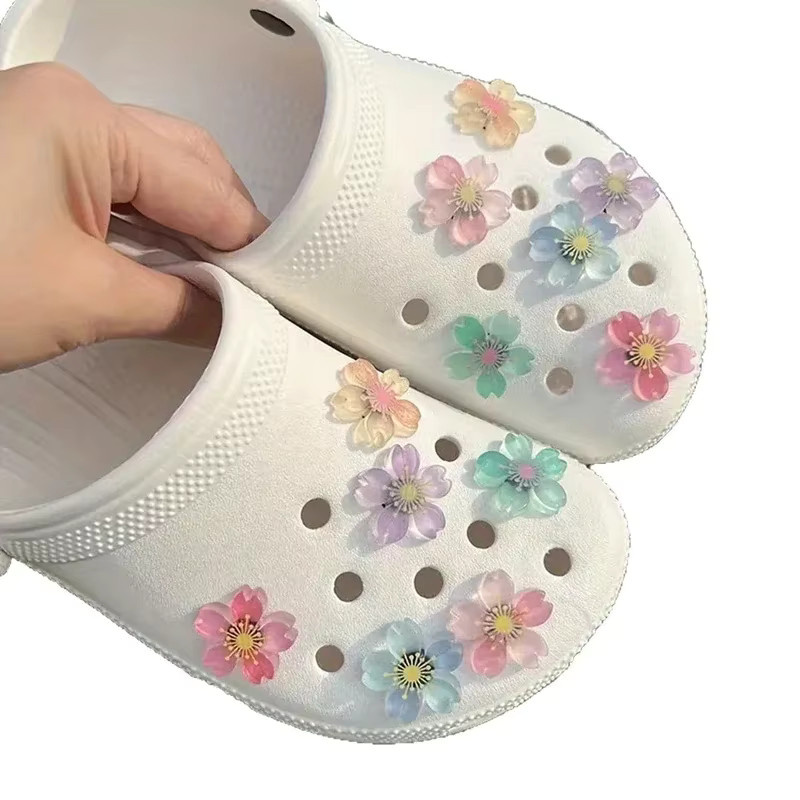 Schuh Charms Set, Kirschblüten, Bunte Blume, Schuhe Zubehör - Bild 2
