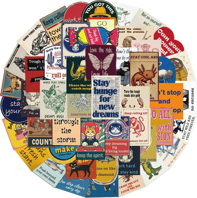 Rspctou Retro Amerikanische Vintage Tier-Cartoon-Sticker, 10/30/50 Stück - Bild 1