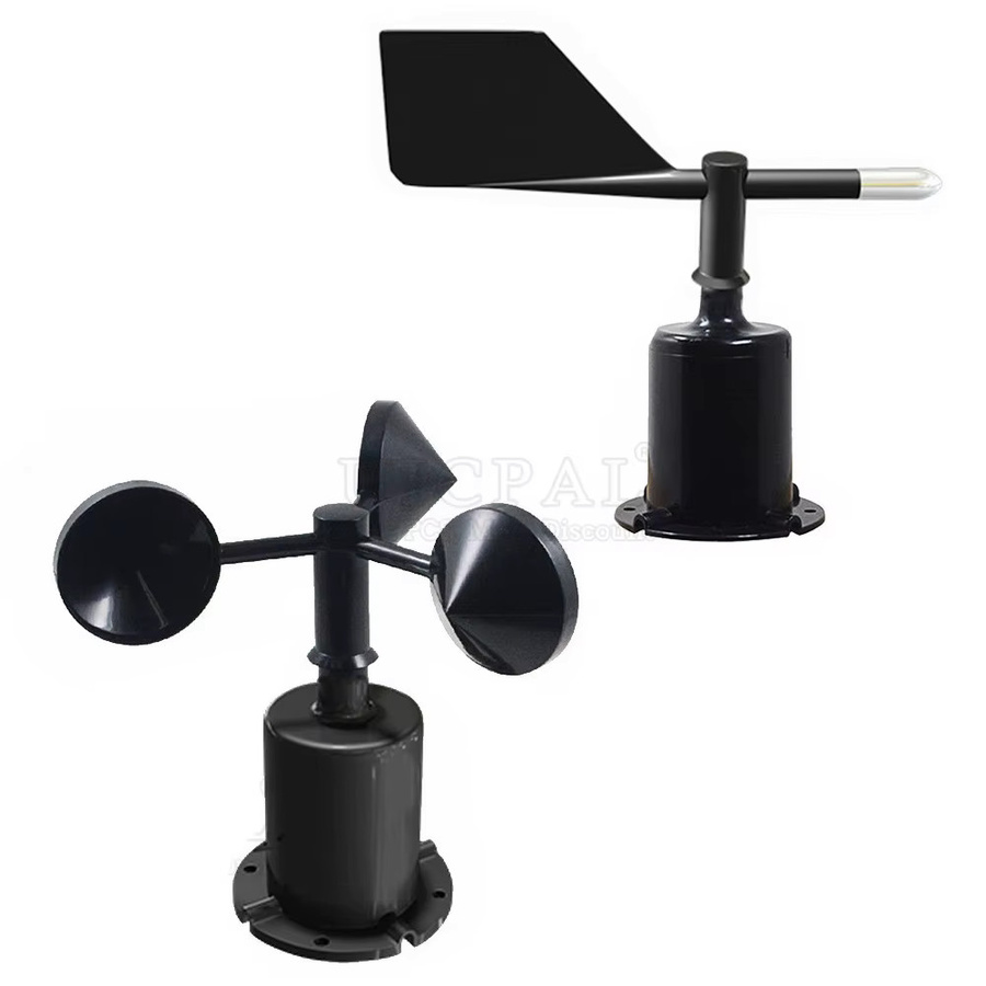 UICPAL Anemometer Sensor für Außenstationen mit 3 Bechern aus Polykohlefaser, Windgeschwindigkeit und Windrichtung, Farbe: Schwarz, Ausgang: RS485 - Bild 3