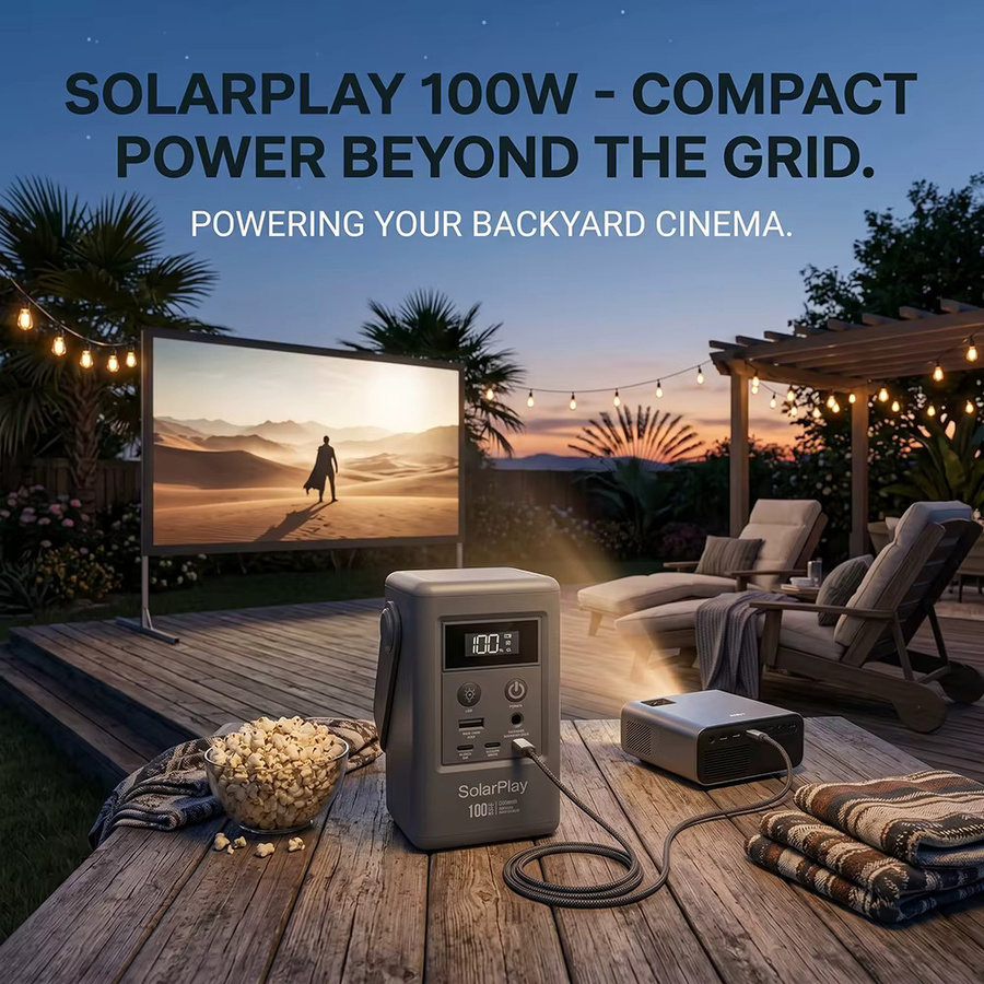 SOLARPLAY Q100 Tragbare Powerstation 25000mAh mit 96.2Wh Li-Ion-Akku, 100W USB-Ausgang, Grau - Bild 3