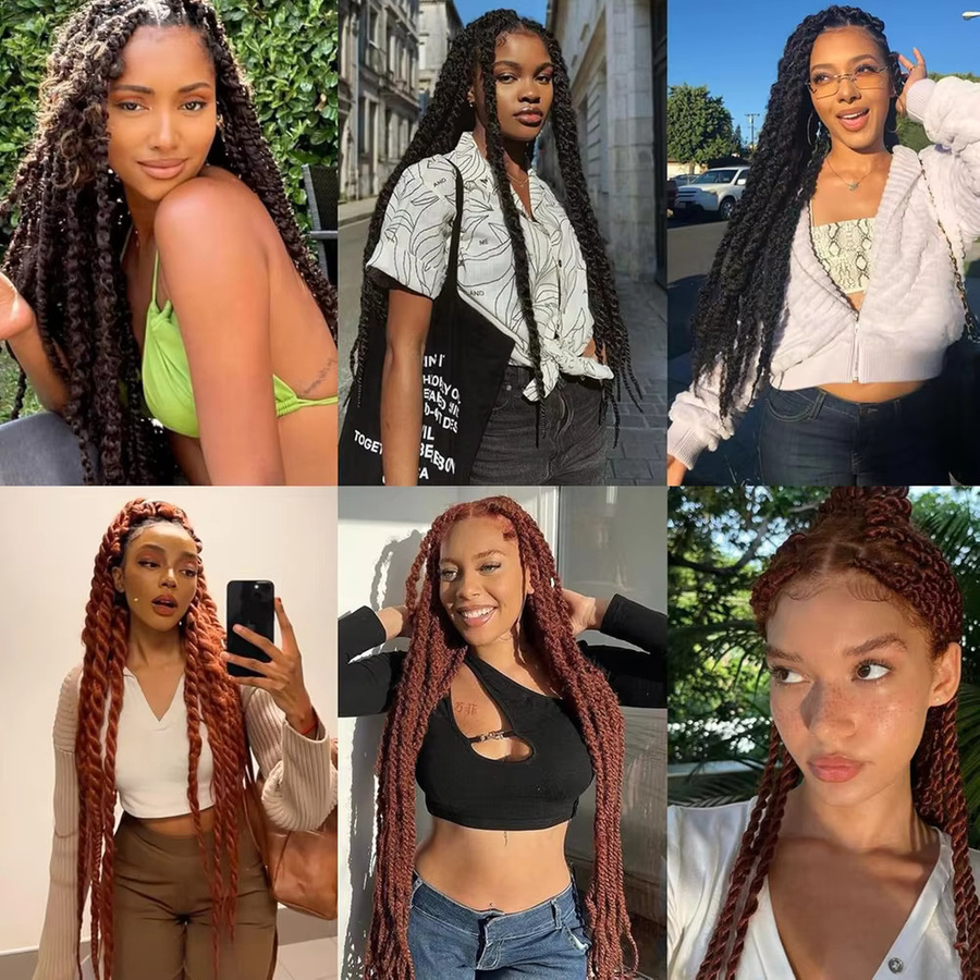 SHES BEAUTY Marley Twist Synthetisches Haar, 18 Zoll, 8 Stränge/Packung - Bild 3