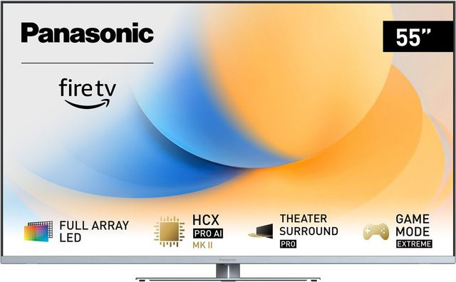 Panasonic TV-55W93AE8 Smart-TV mit 139 cm (55 Zoll) LCD-Display, Full Array LED-Technik, 4K Ultra HD, 120 Hz, Silber - Bild 1