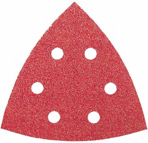 Bosch Deltaschleifpapier mit Klett und Lochung Körnung 180, 5 Stück, Farbe Rot, Eckmaß: 9,3 x 9,3 cm - Bild 1